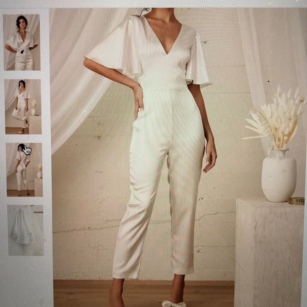 Lulu's Elegant White Jumpsuit